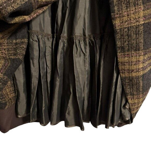 Capasca Skirt Women’s US 8 Browns Wool Blend Plaid Lined Made In Bulgaria - Picture 3 of 8